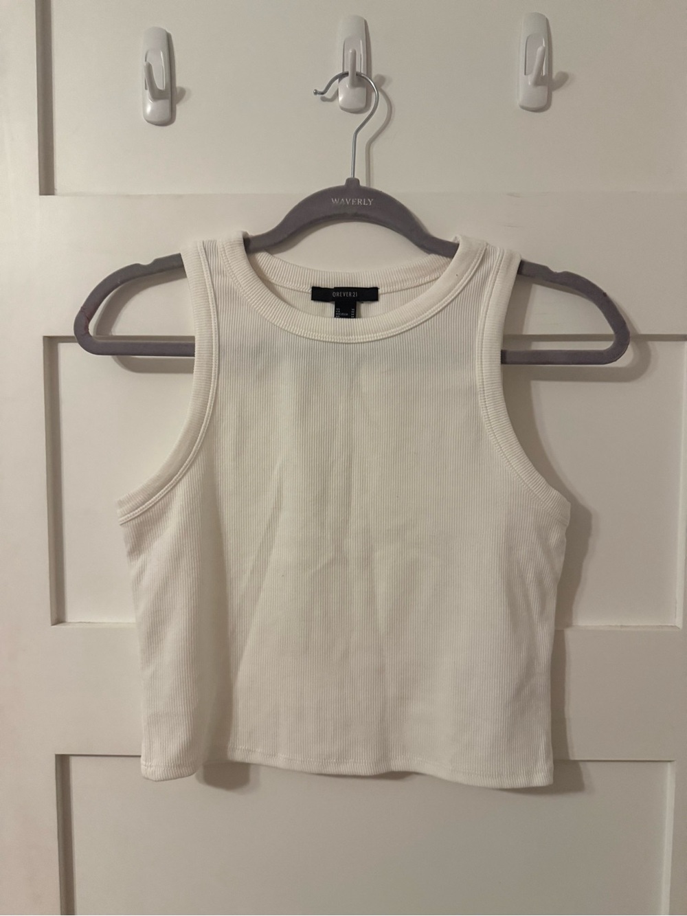 Forever 21 White Ribbed Tank Top